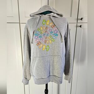 Gray Hoodie with Colorful Bear Design